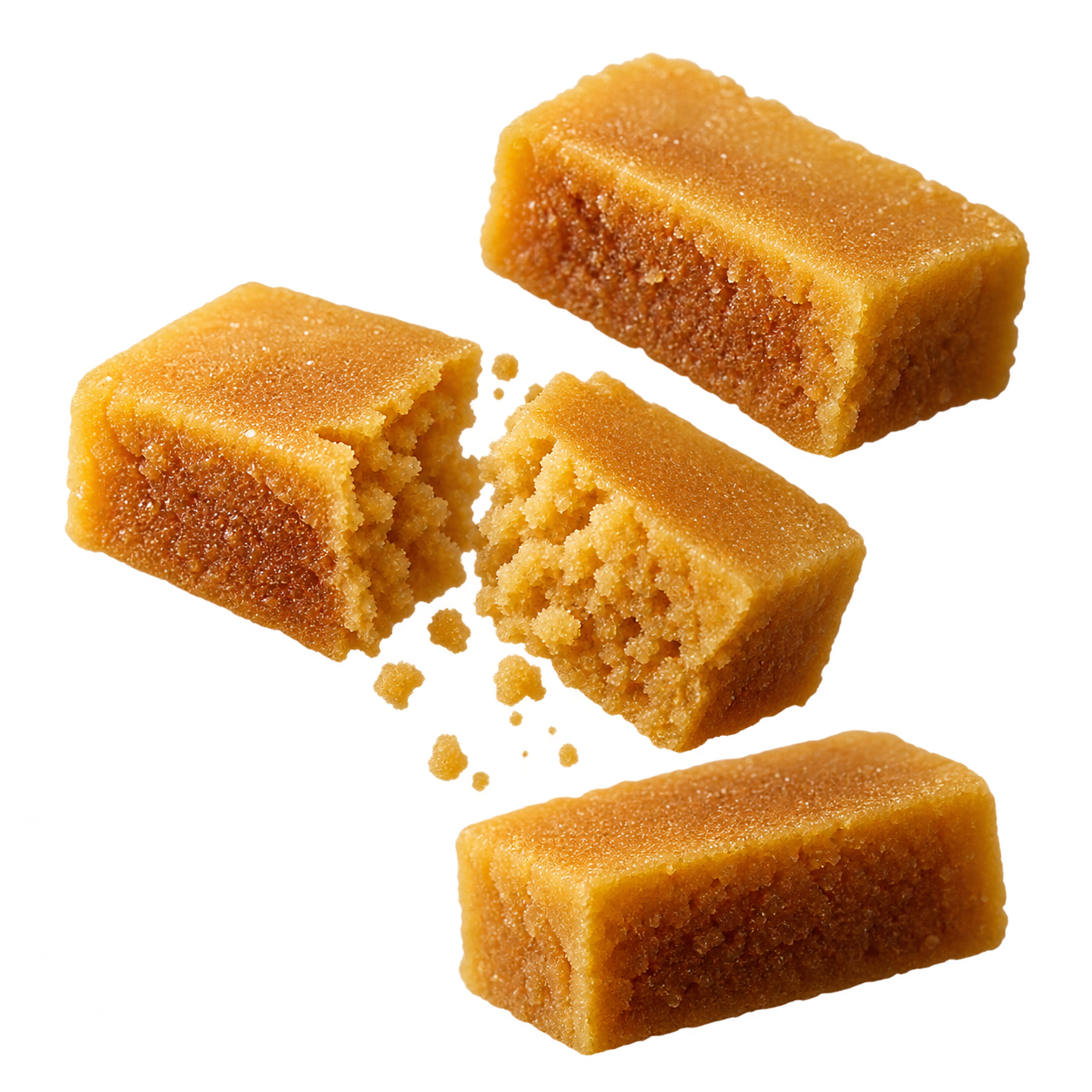 Golden Mysore pak, a traditional Indian sweet